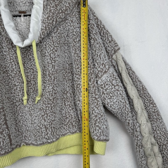 Free People Wild Heart Faux Shearling Pullover Size L Green - Picture 6 of 14